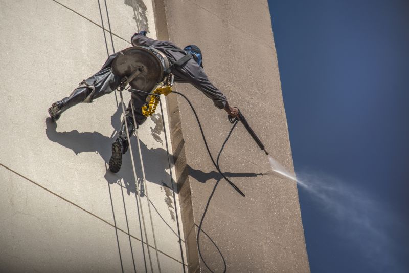 Power Washing a Commercial Building